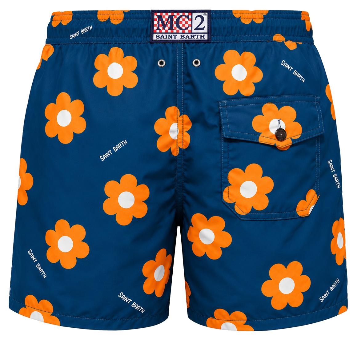 MC2 Saint Barth Man Gustavia Happy Daisy Swimwear Blue