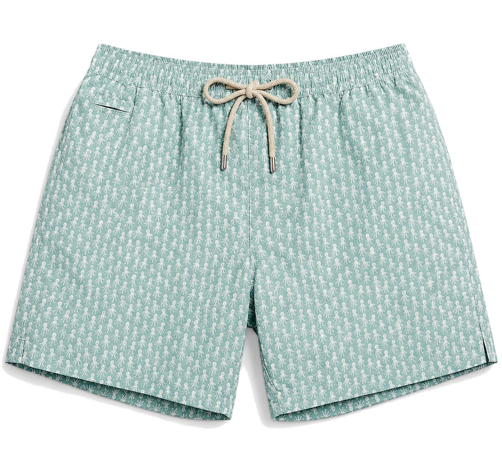 MC2 Saint Barth Man Micro Patterned Vorago Swimwear Green