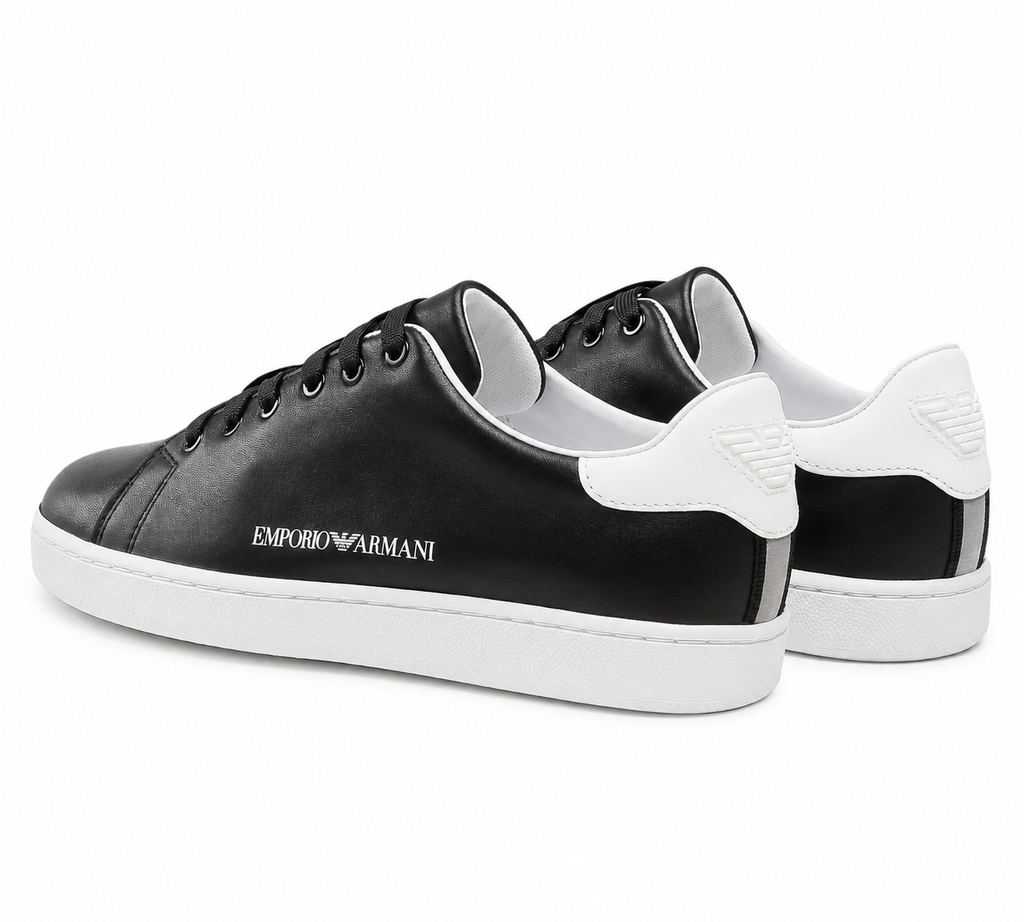 Emporio Armani Woman Sneakers Leather White Black
