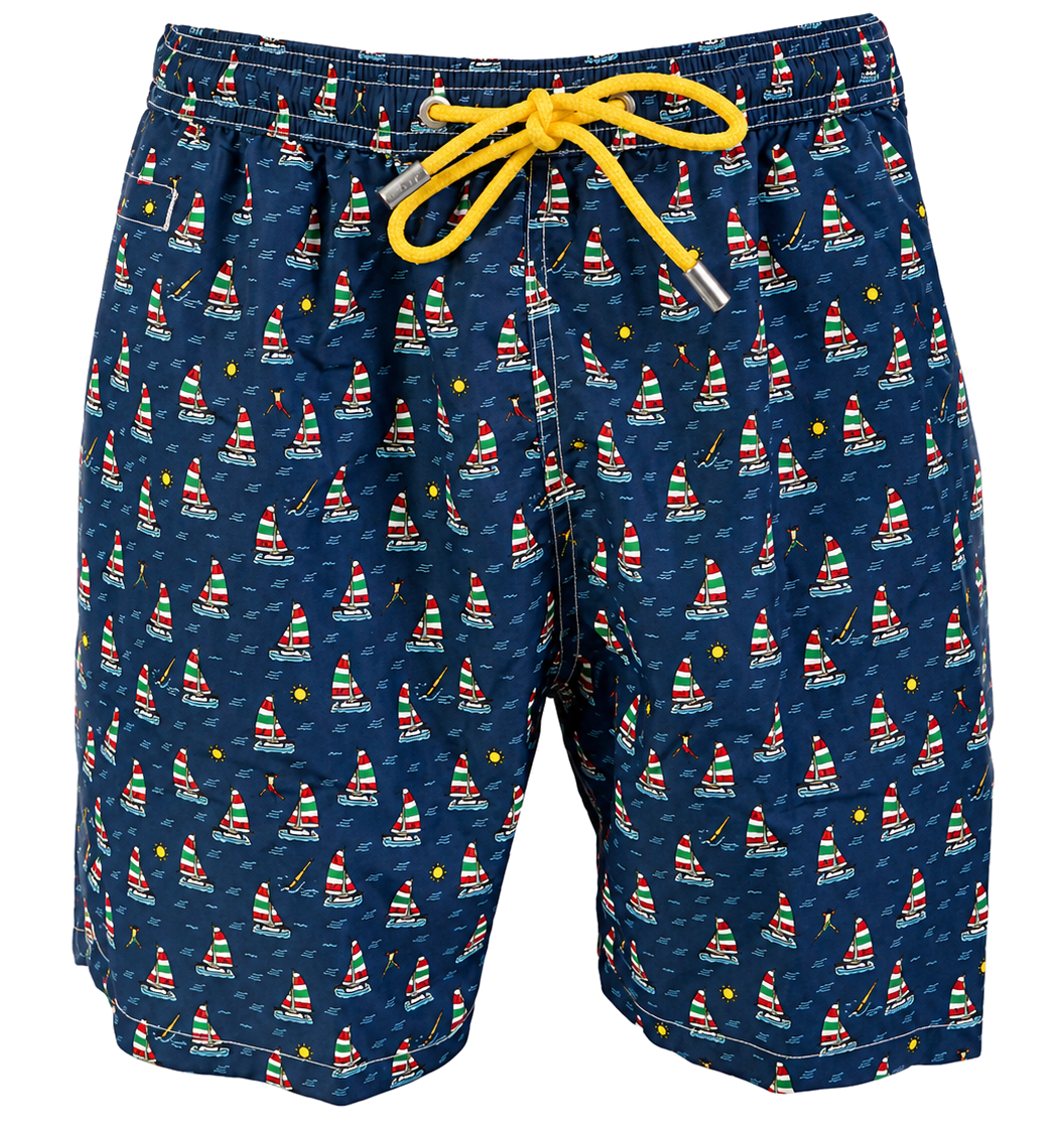MC2 Saint Barth Man Micro Patterned Jump Boat Swimwear Blue