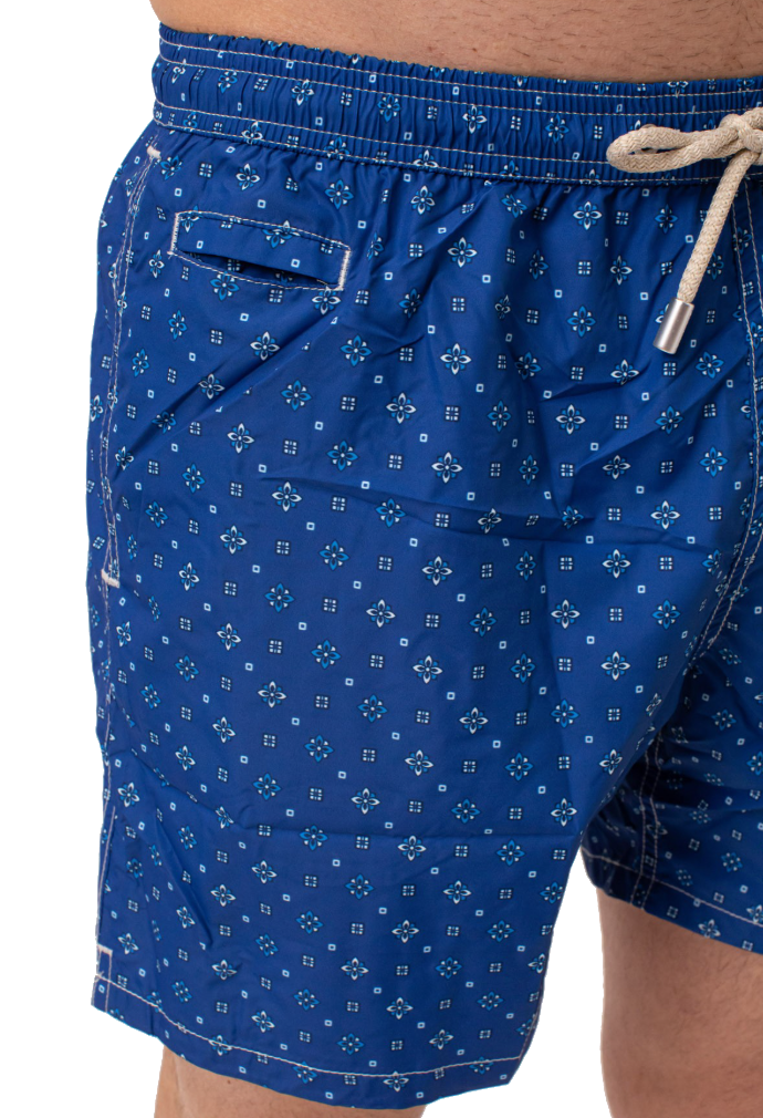 MC2 Saint Barth Man Micro Patterned Ornamental Tie Blue