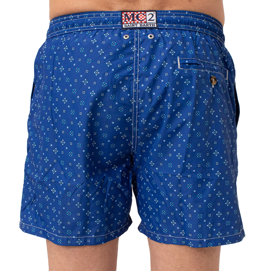 MC2 Saint Barth Man Micro Patterned Ornamental Tie Blue