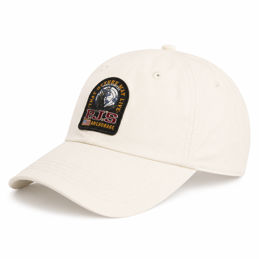 Parajumpers Man Cappellino Patch Ivory Caps White
