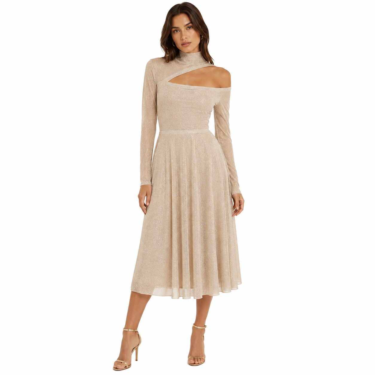 Patrizia Pepe Woman Dress Astral Lurex Beige