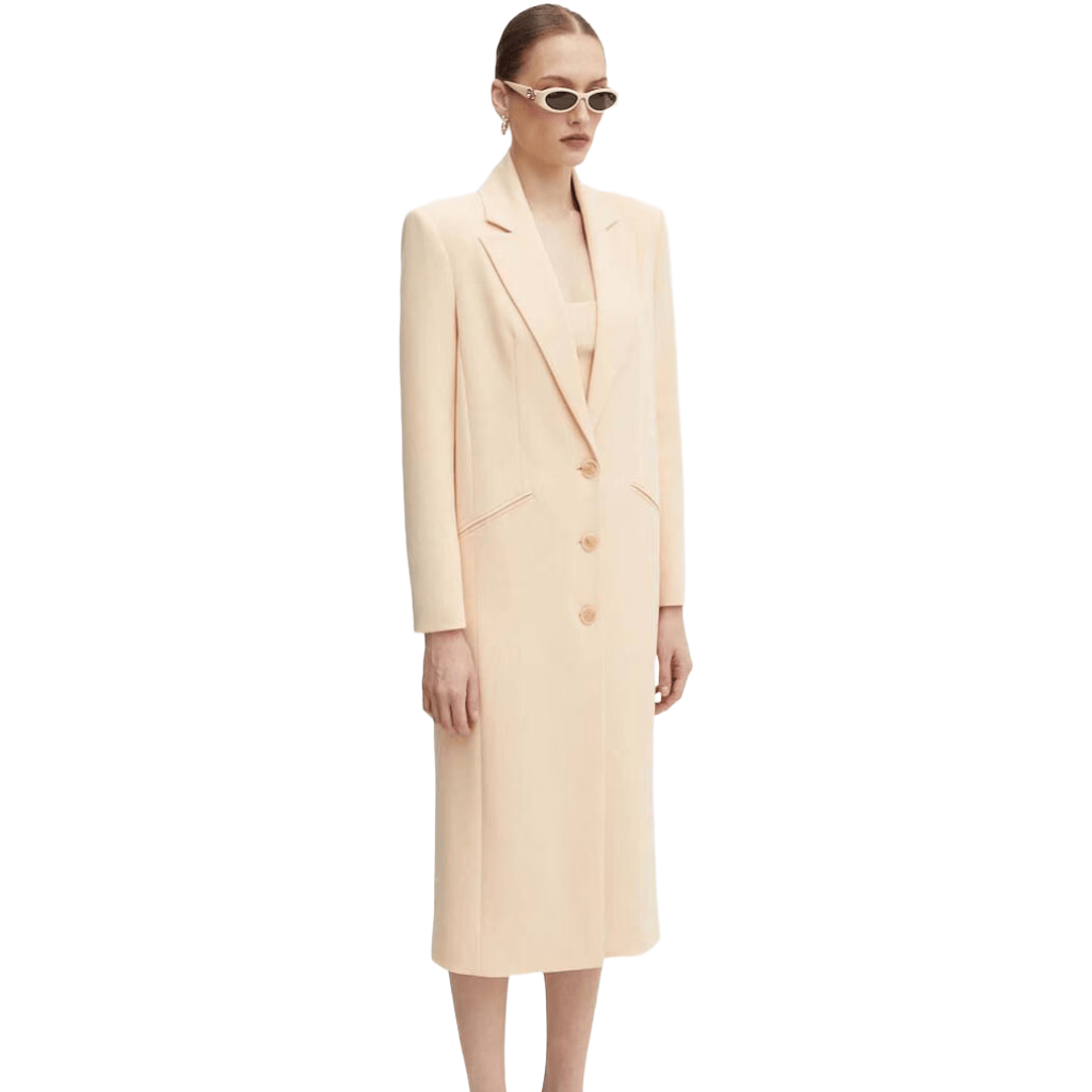 Patrizia Pepe Woman Jacket Single-Breasted Long Beige