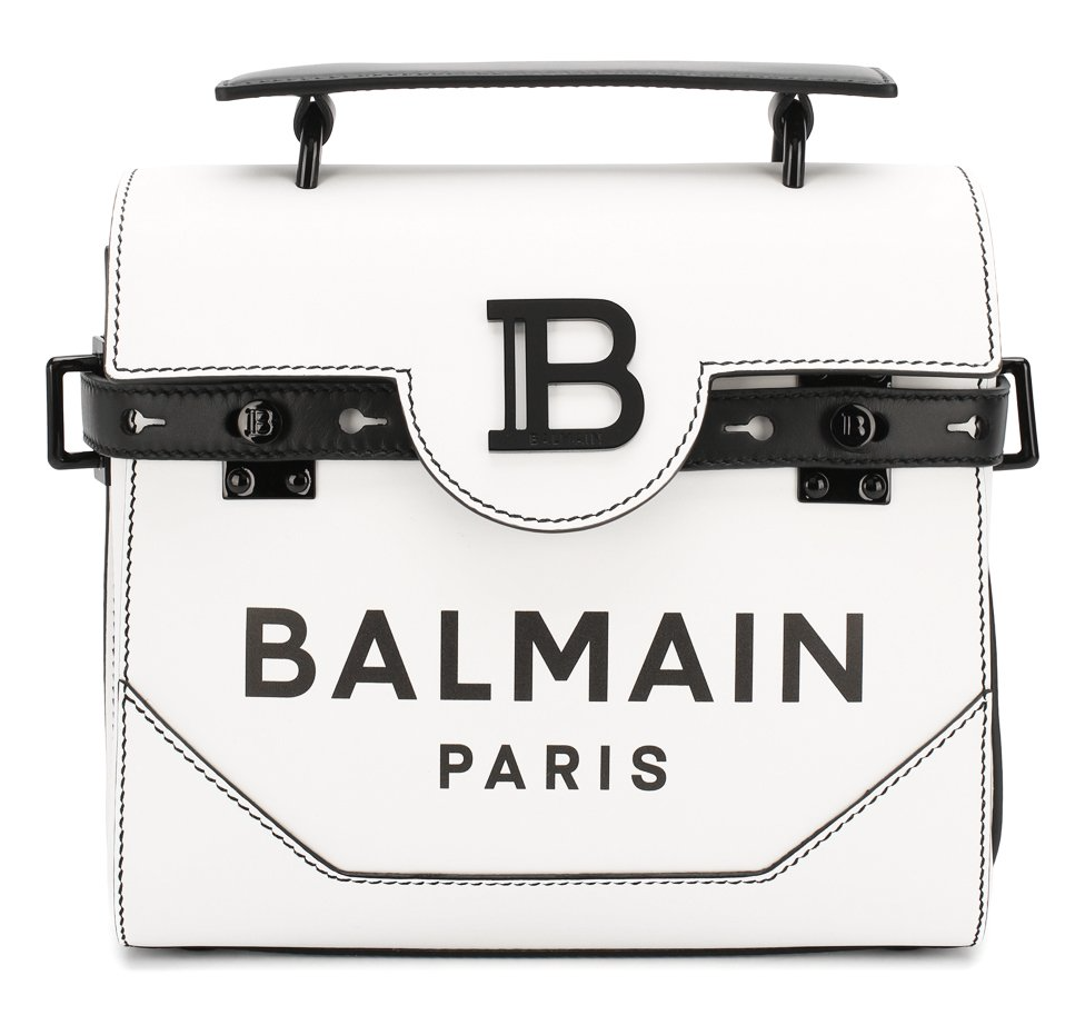 Balmain Woman Flap Over Shoulder Bag White
