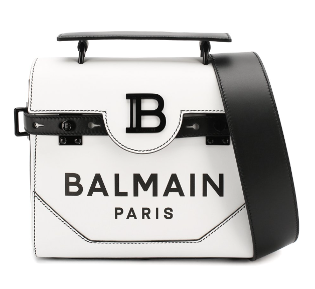 Balmain Woman Flap Over Shoulder Bag White