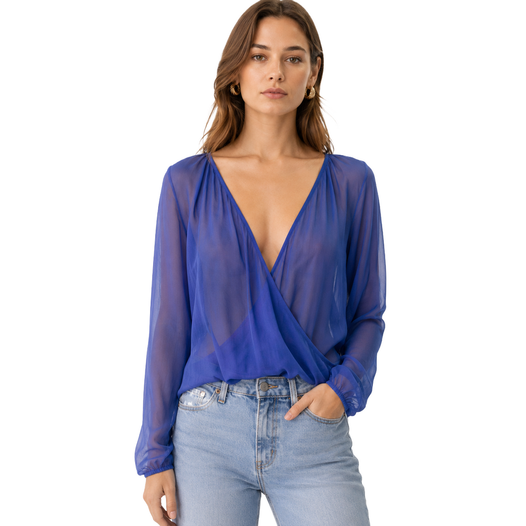 Patrizia Pepe Woman Shirt Semi Trasparente Blue