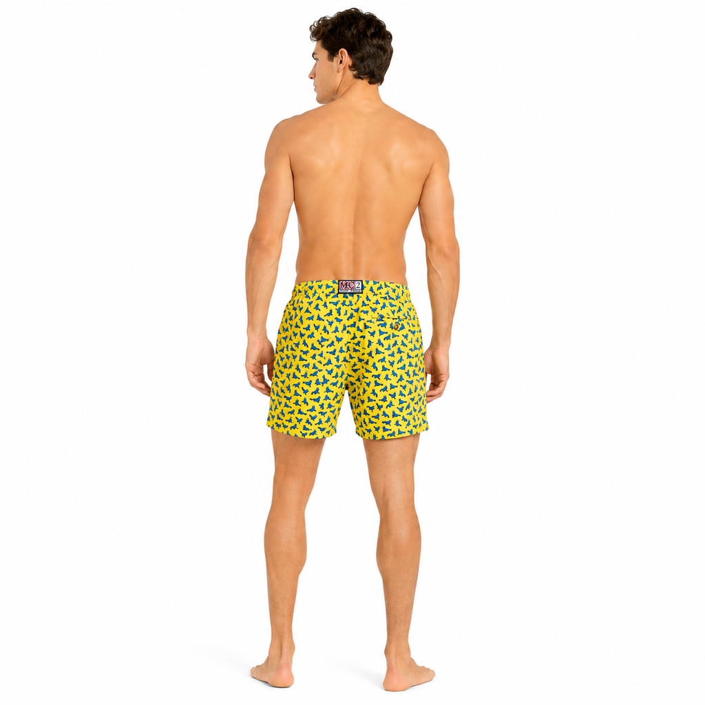 MC2 Saint Barth Man Swimsuit Lighting Micro Patterned Yellow