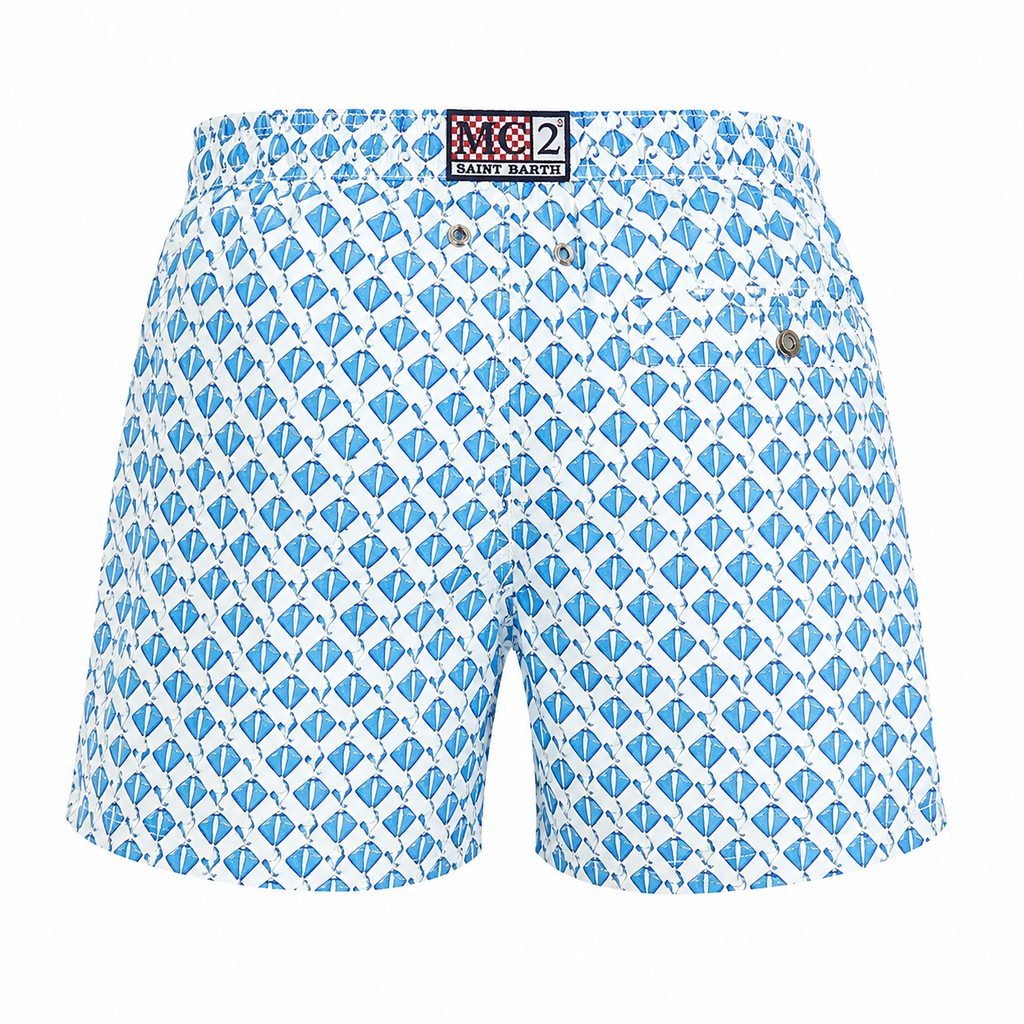 MC2 Saint Barth Man Swimsuit Stingray White