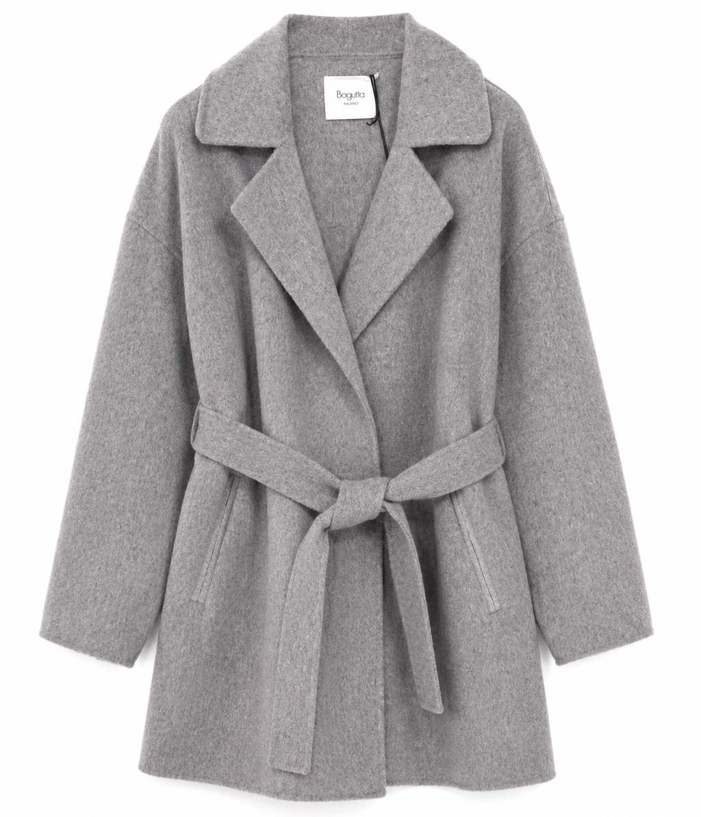Bagutta Woman Coat Wool Belt Grey