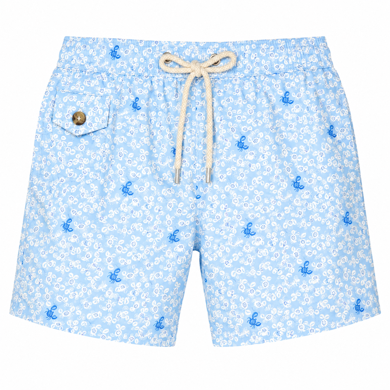 MC2 Saint Barth Man Swimsuit Patterned Granchi Light Blue