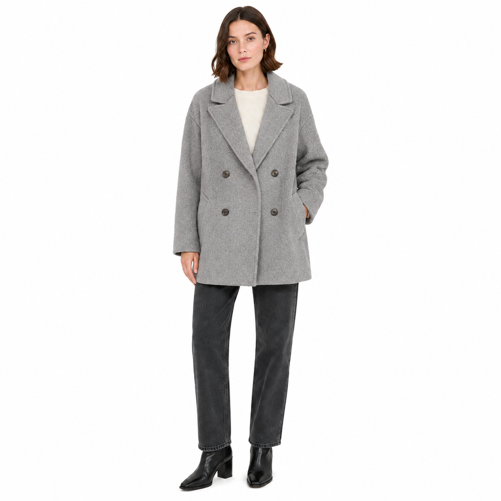 Bagutta Woman Coat Wool Double-Breasted Grey