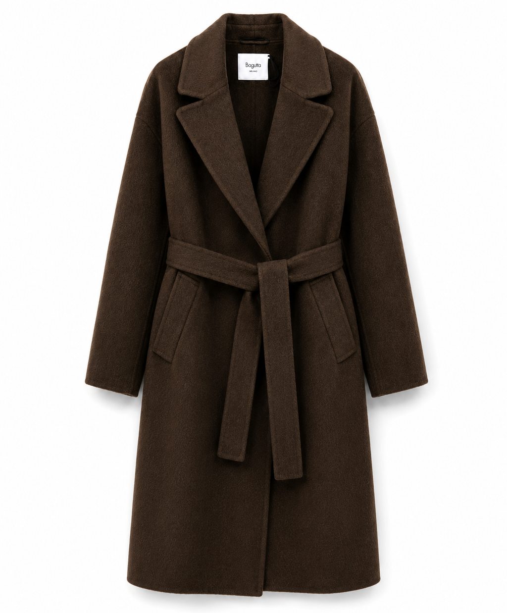 Bagutta Woman Coat Long Wool Belt Brown