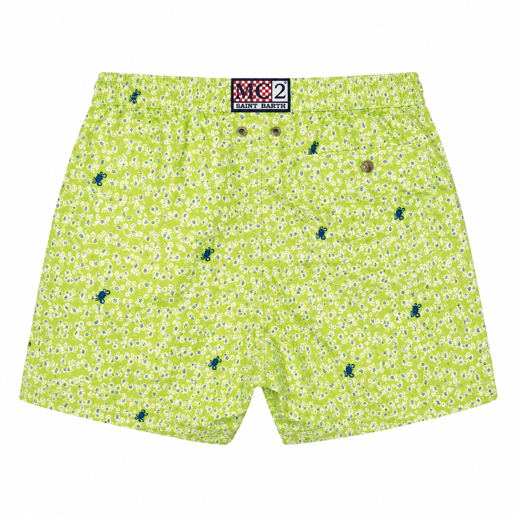 MC2 Saint Barth Man Swimsuit Patterned Pincers Green