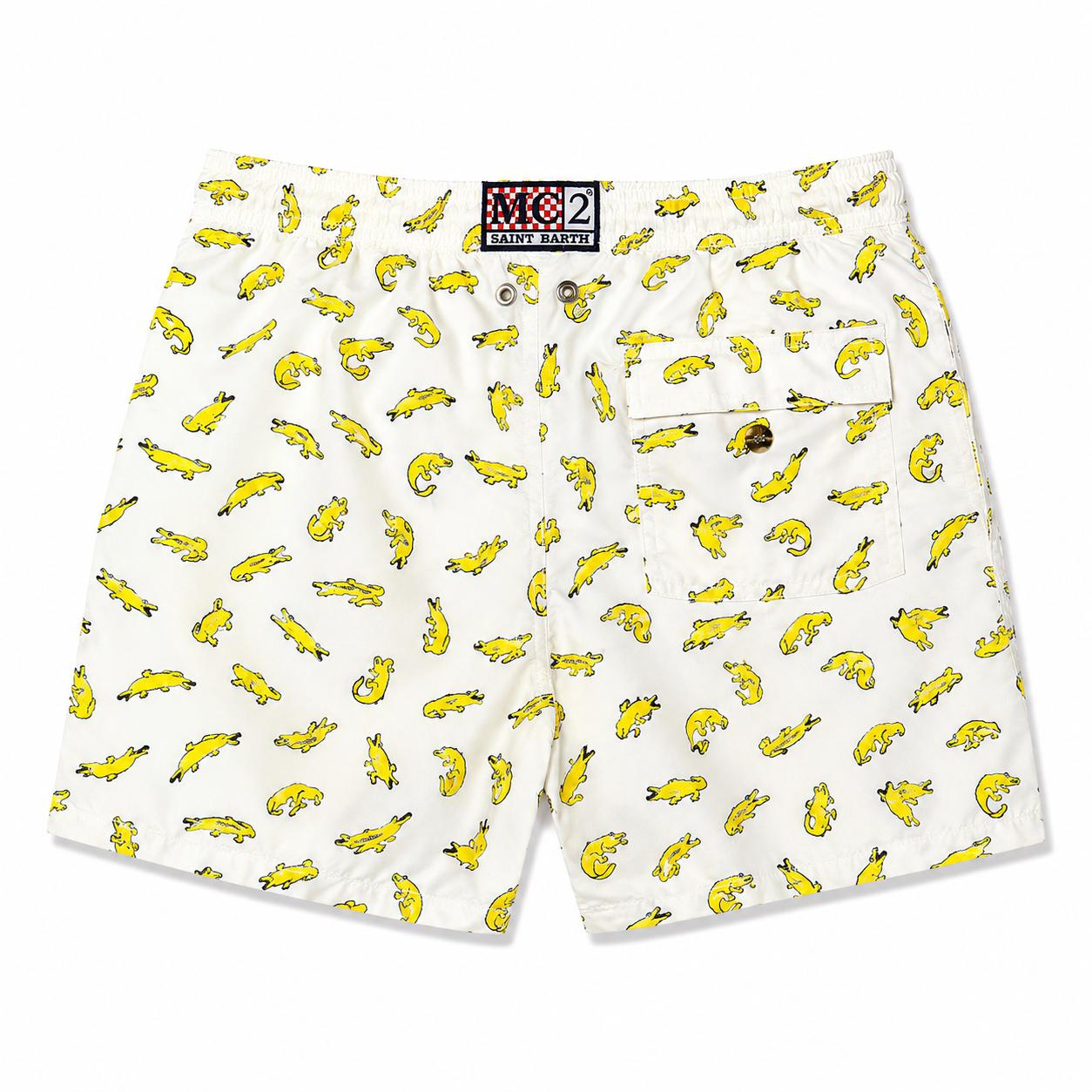 MC2 Saint Barth Man Swimsuit Patterned Alligator White