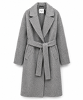 Bagutta Woman Coat Long Wool Belt Grey