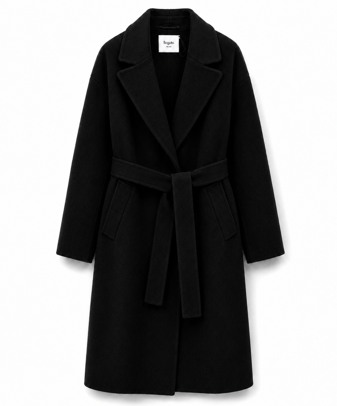 Bagutta Woman Coat Long Wool Belt Black