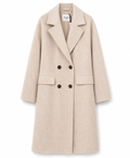 Bagutta Woman Coat Long Wool Double-Breasted Beige