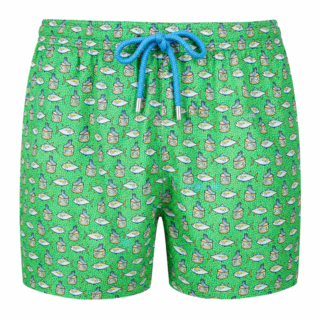 MC2 Saint Barth Man Swimsuit Patterned Tuna Green