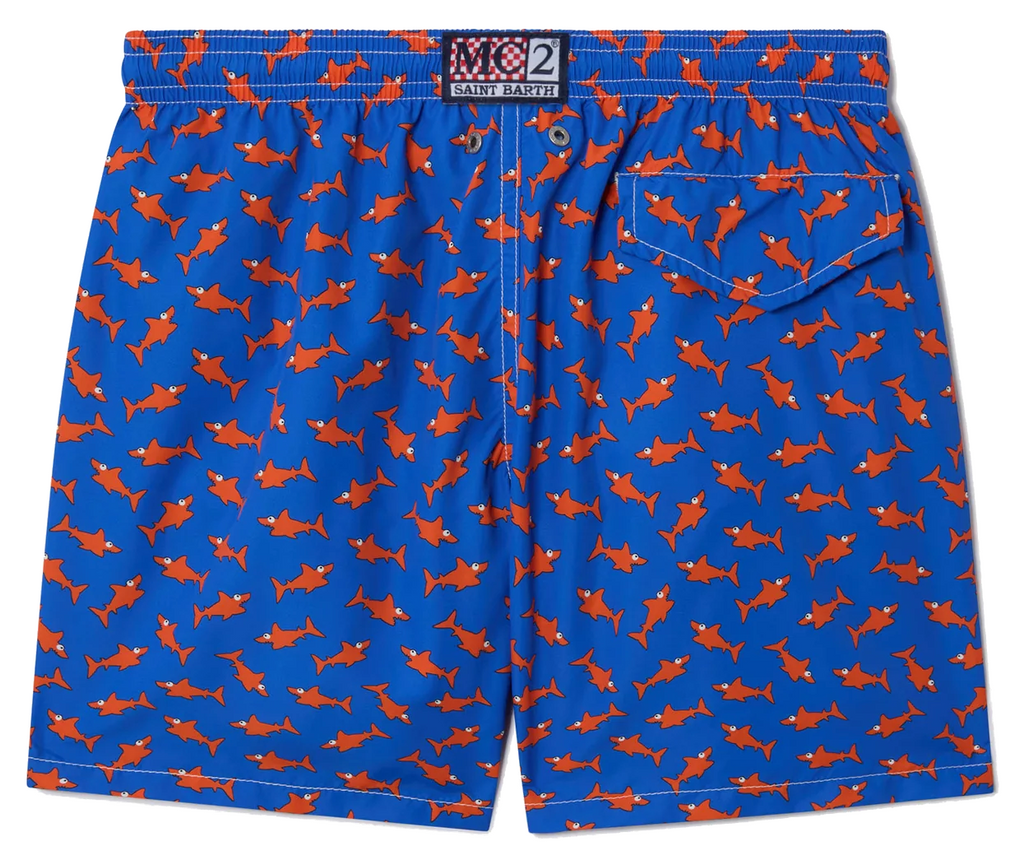 MC2 Saint Barth Man Swimsuit Flat Shark Blue