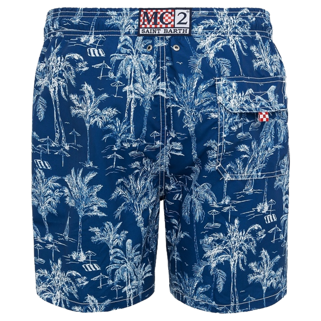 MC2 Saint Barth Man Swimsuit Saint Beach Blue