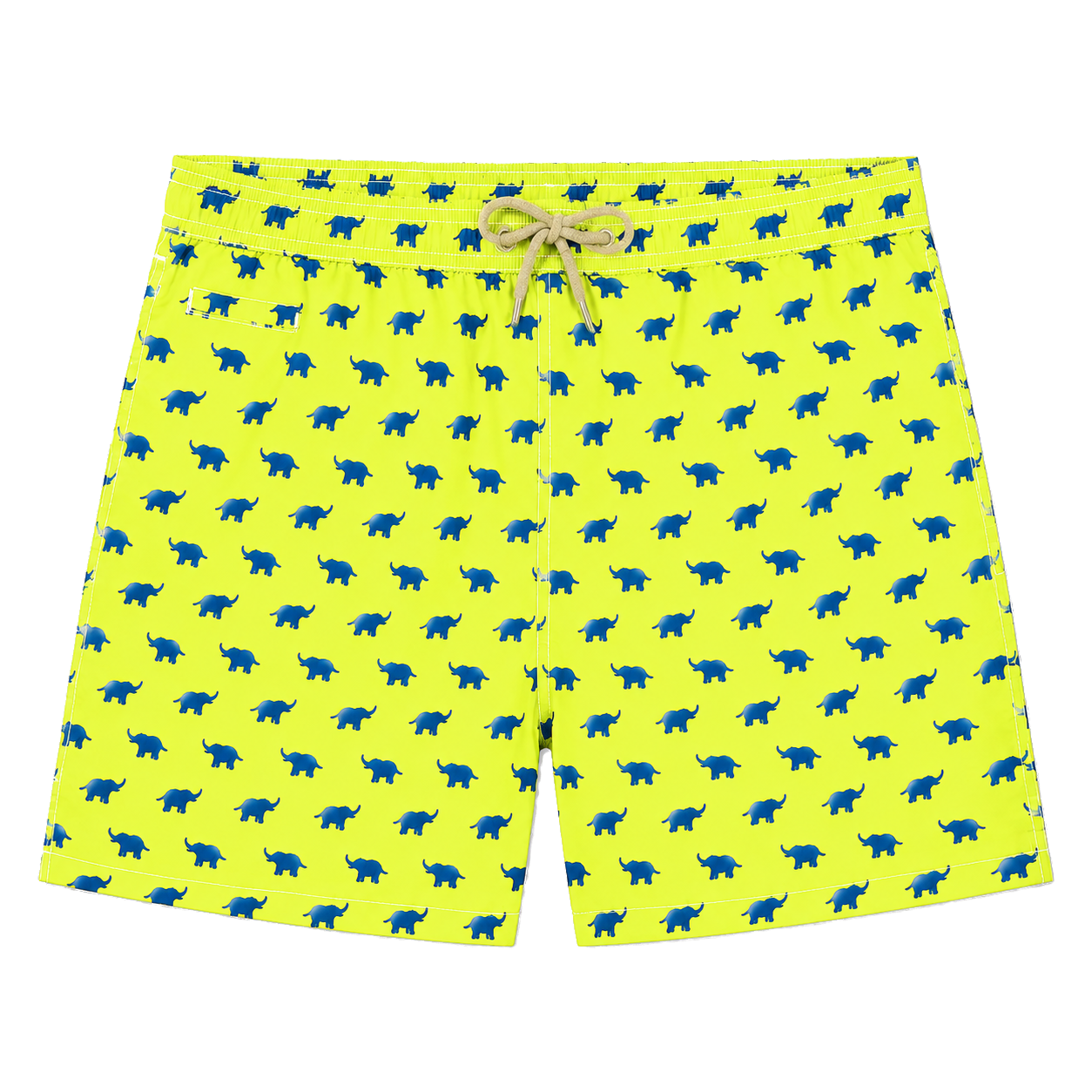 MC2 Saint Barth Man Micro Patterned Elephant Toy Swimwear Yellow