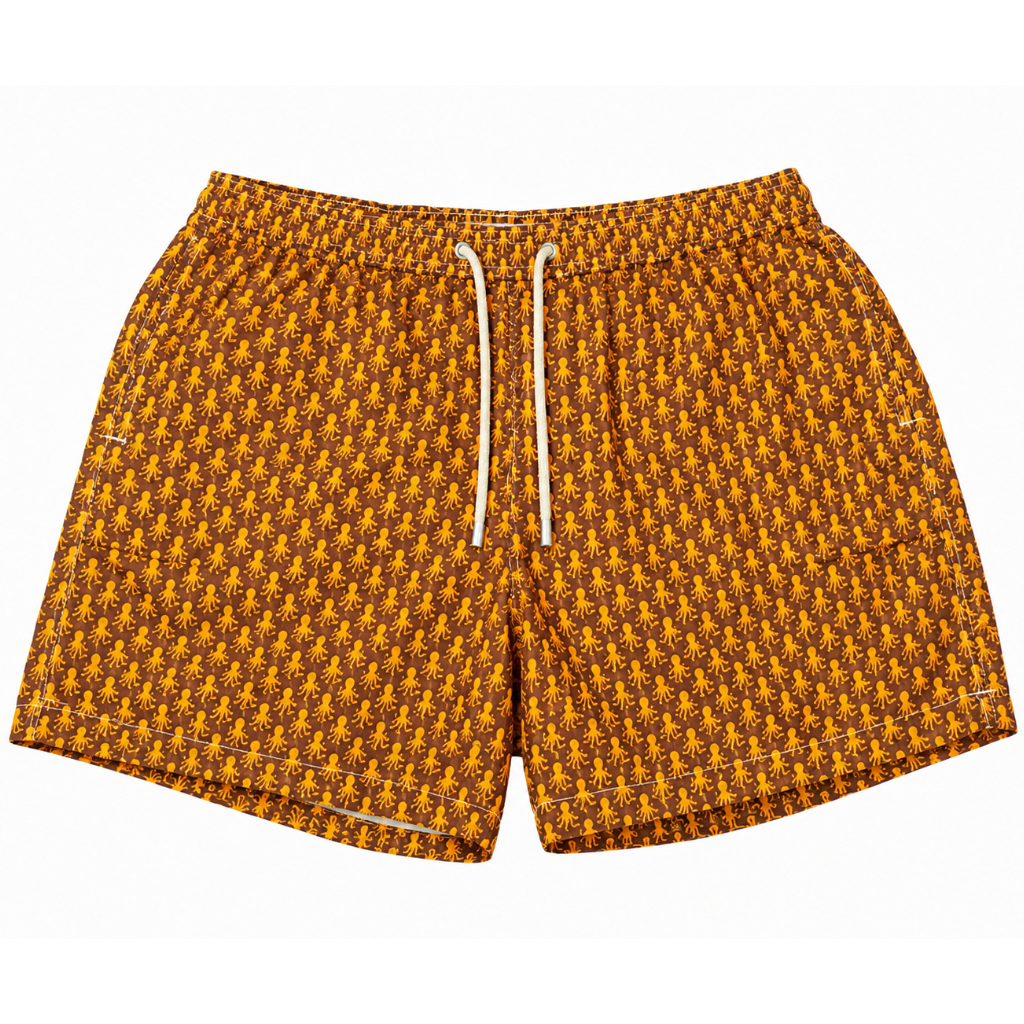 MC2 Saint Barth Man Swimsuit Vorago Octopus Brown