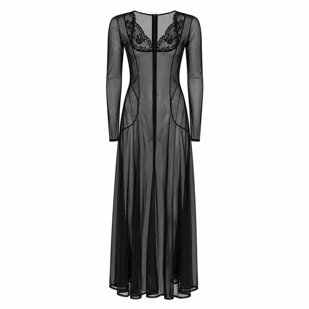 Dolce & Gabbana Woman Dress Semitrasparente Long Black