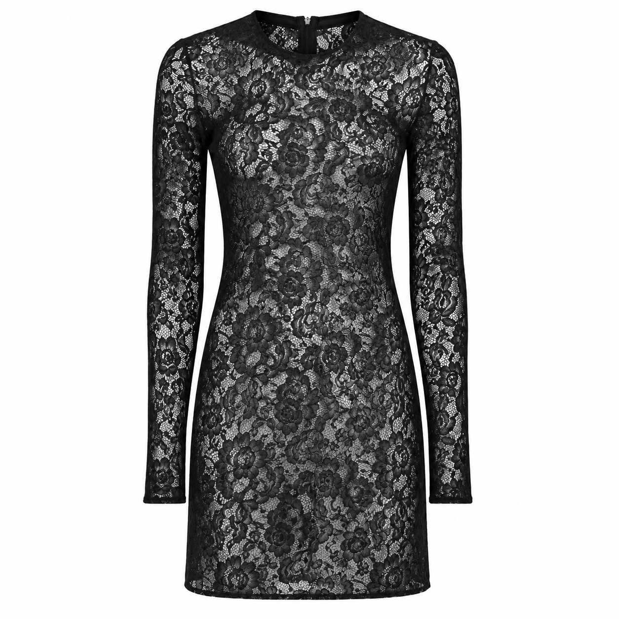 Dolce & Gabbana Man Dress Semitrasparente Sleeve Long Black