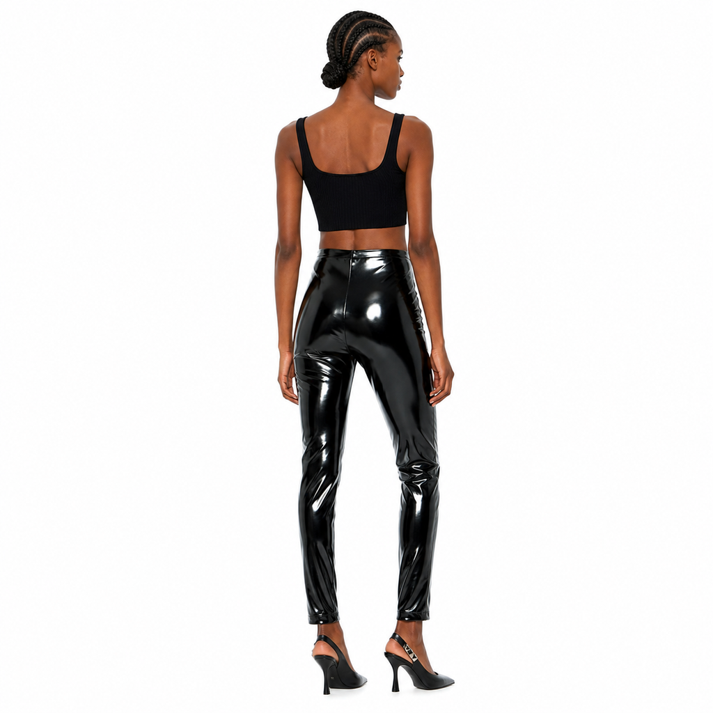 Patrizia Pepe Woman Trousers Long Glossy Black