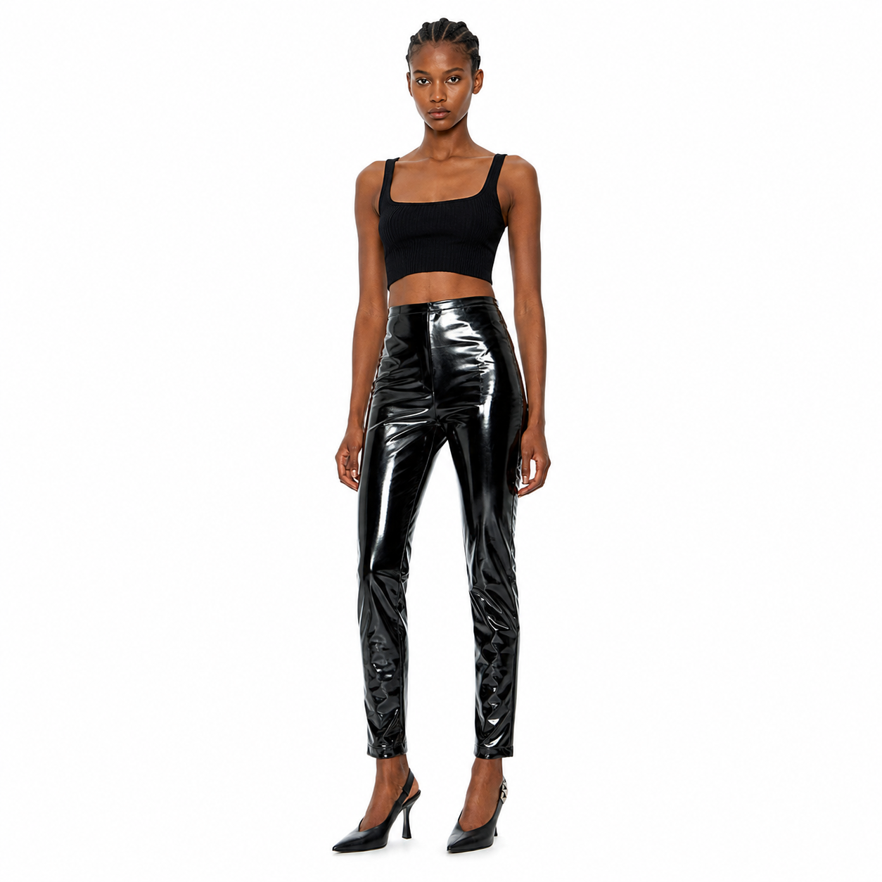 Patrizia Pepe Woman Trousers Long Glossy Black
