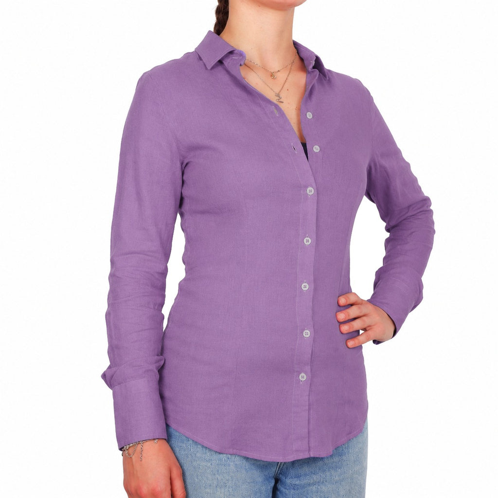 Bagutta Woman Shirt Linen Purple