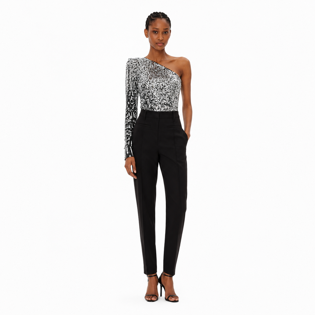 Patrizia Pepe Woman Bodysuit Paiettes Grey