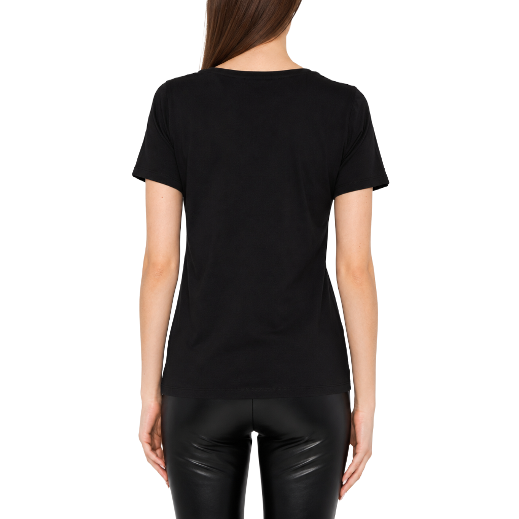 Patrizia Pepe Woman T-Shirt Strass Black