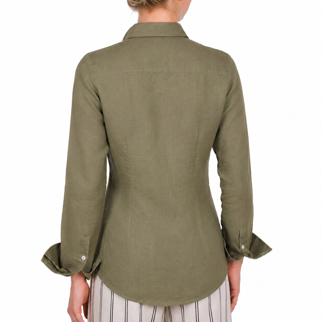 Bagutta Woman Shirt Linen Army Camouflage