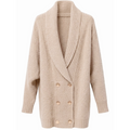 Elisabetta Franchi Woman Coat Cappuccino Double-Breasted Camel