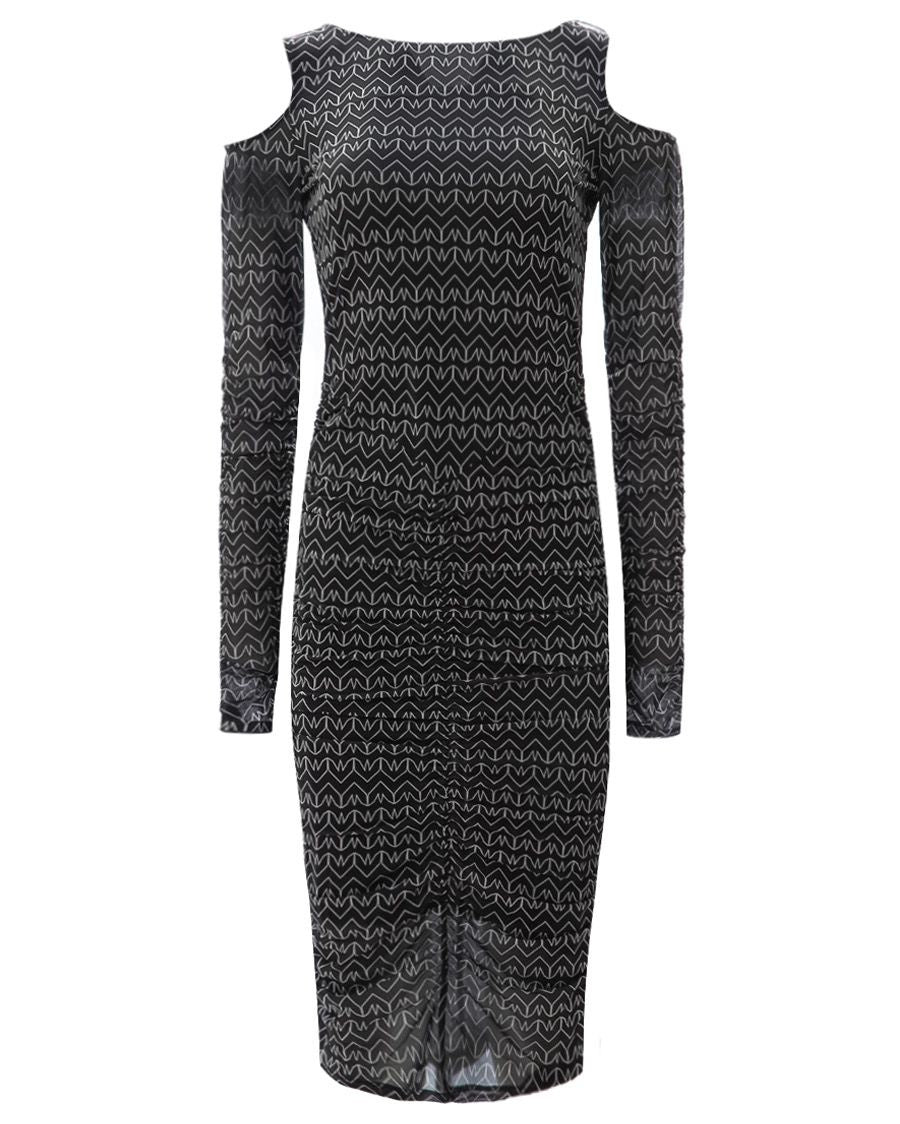 Patrizia Pepe Woman Dress Print Monogram Black