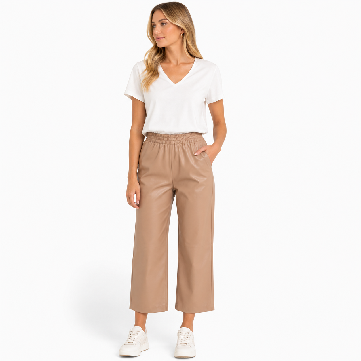 Pinko Woman Trousers Leather Brown