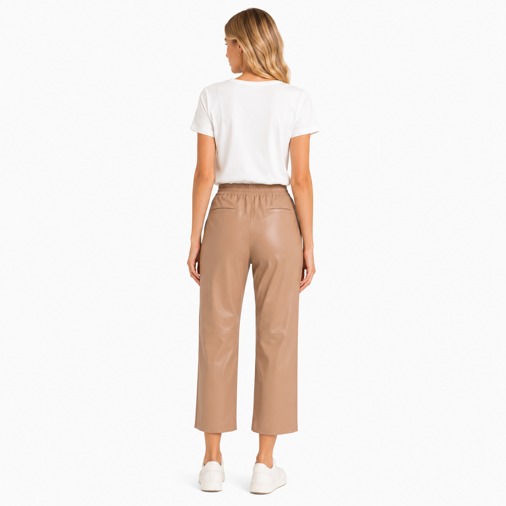 Pinko Woman Trousers Leather Brown
