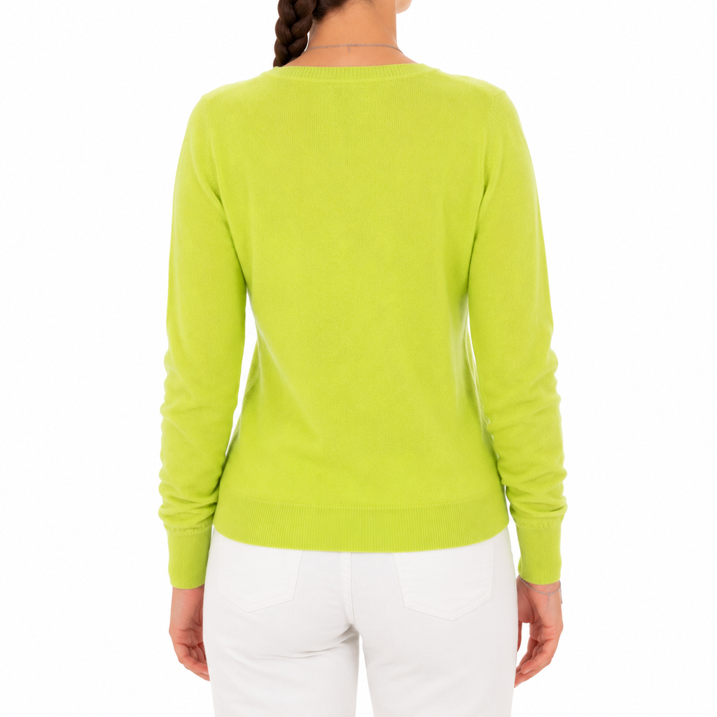 Emilio Romanelli Woman Knit Cashmere V-Neck Yellow