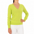 Emilio Romanelli Woman Knit Cashmere V-Neck Yellow