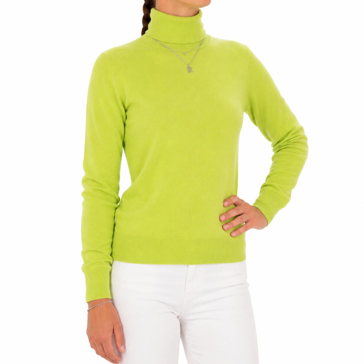Emilio Romanelli Woman Knit Cashmere Turtleneck Yellow