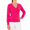 Emilio Romanelli Woman Knit Cashmere V-Neck Fuchsia