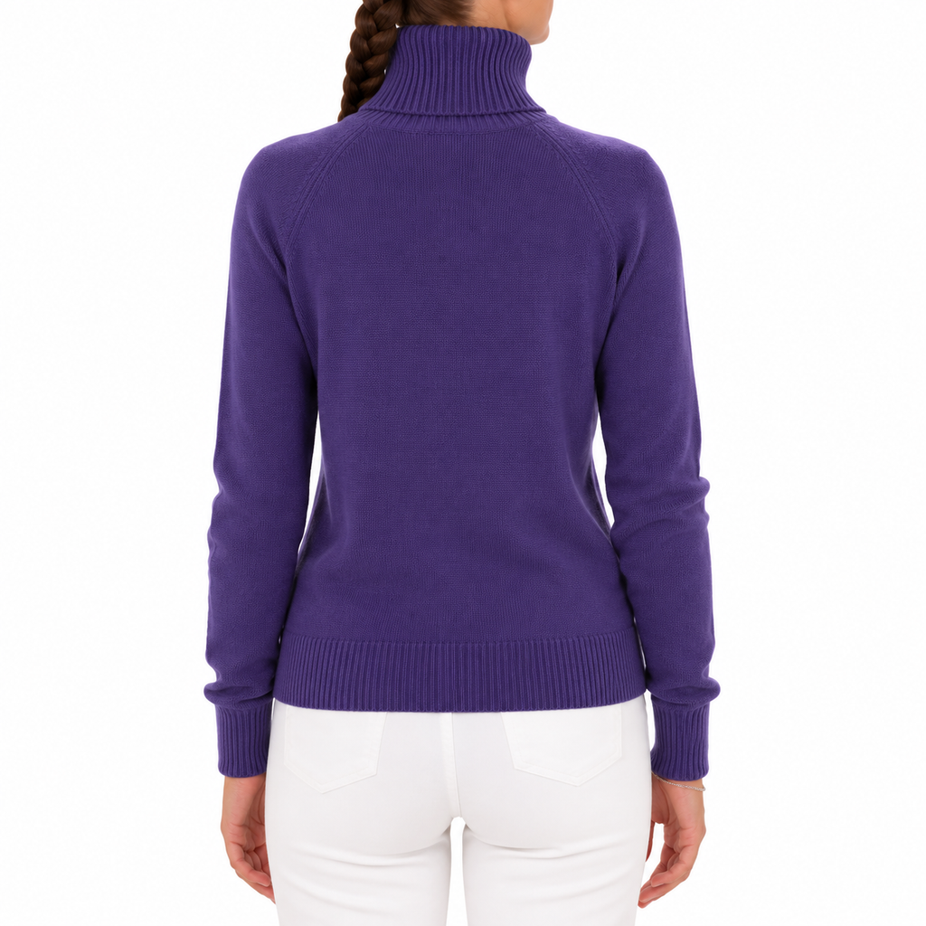 Emilio Romanelli Woman Knit Cashmere Turtleneck Purple