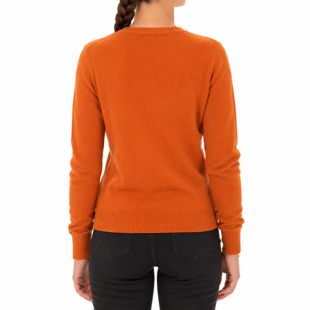 Emilio Romanelli Woman Knit Cashmere Crew Neck Orange