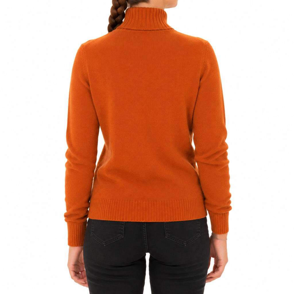 Emilio Romanelli Woman Knit Cashmere Turtleneck Orange