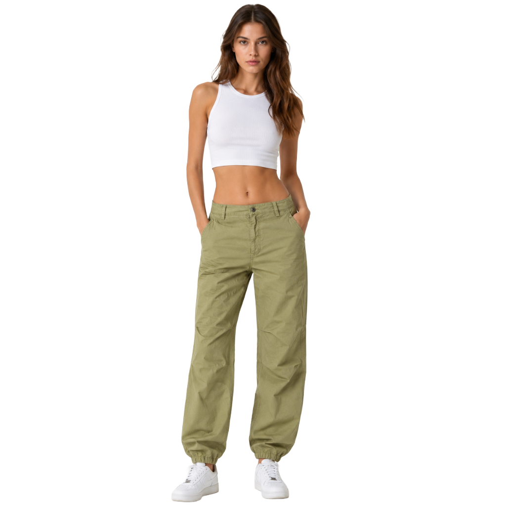 Pinko Woman Trousers Marsiglia Cotton Green