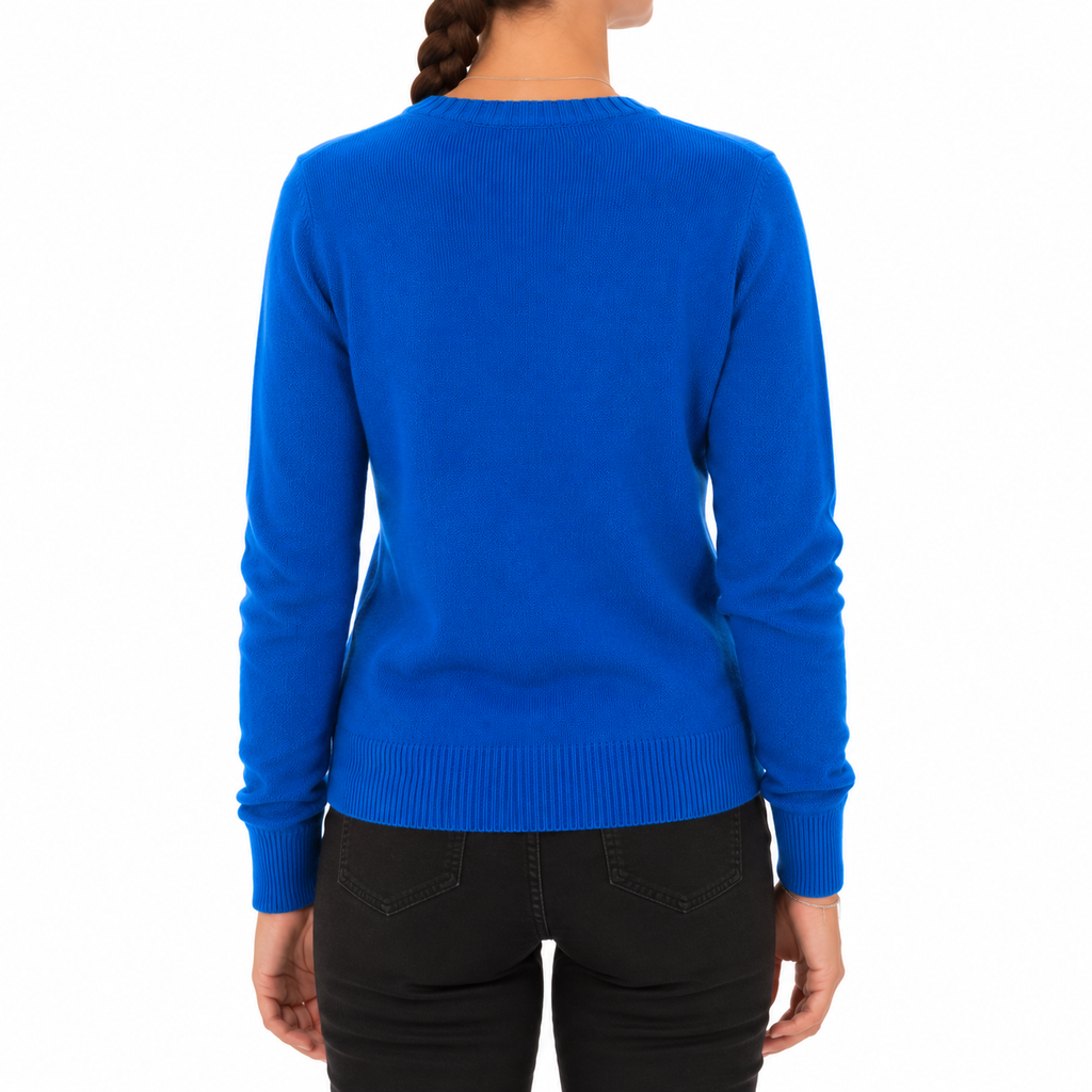 Emilio Romanelli Woman Knit Cashmere Crew Neck Blue