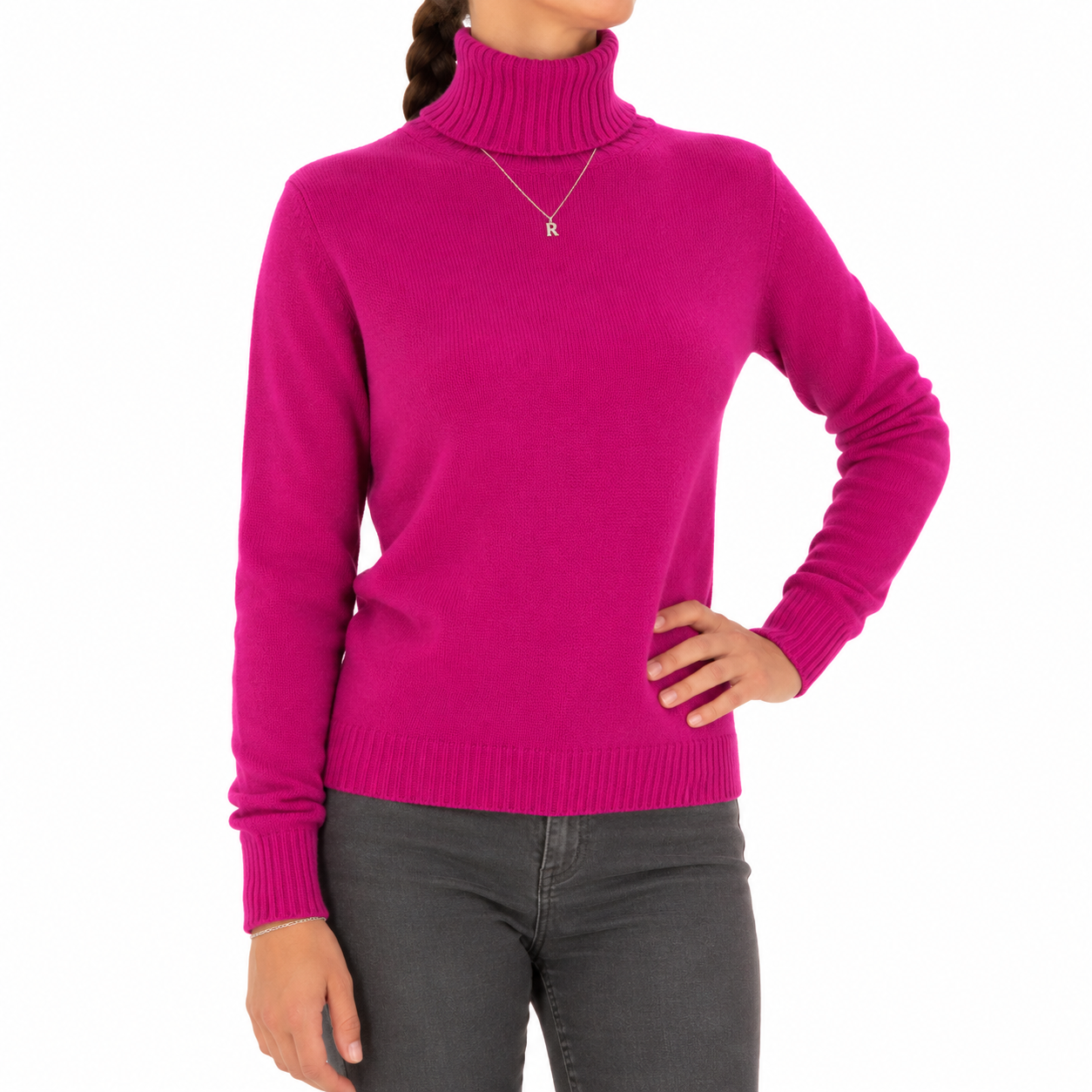Emilio Romanelli Woman Knit Cashmere Turtleneck Fuchsia